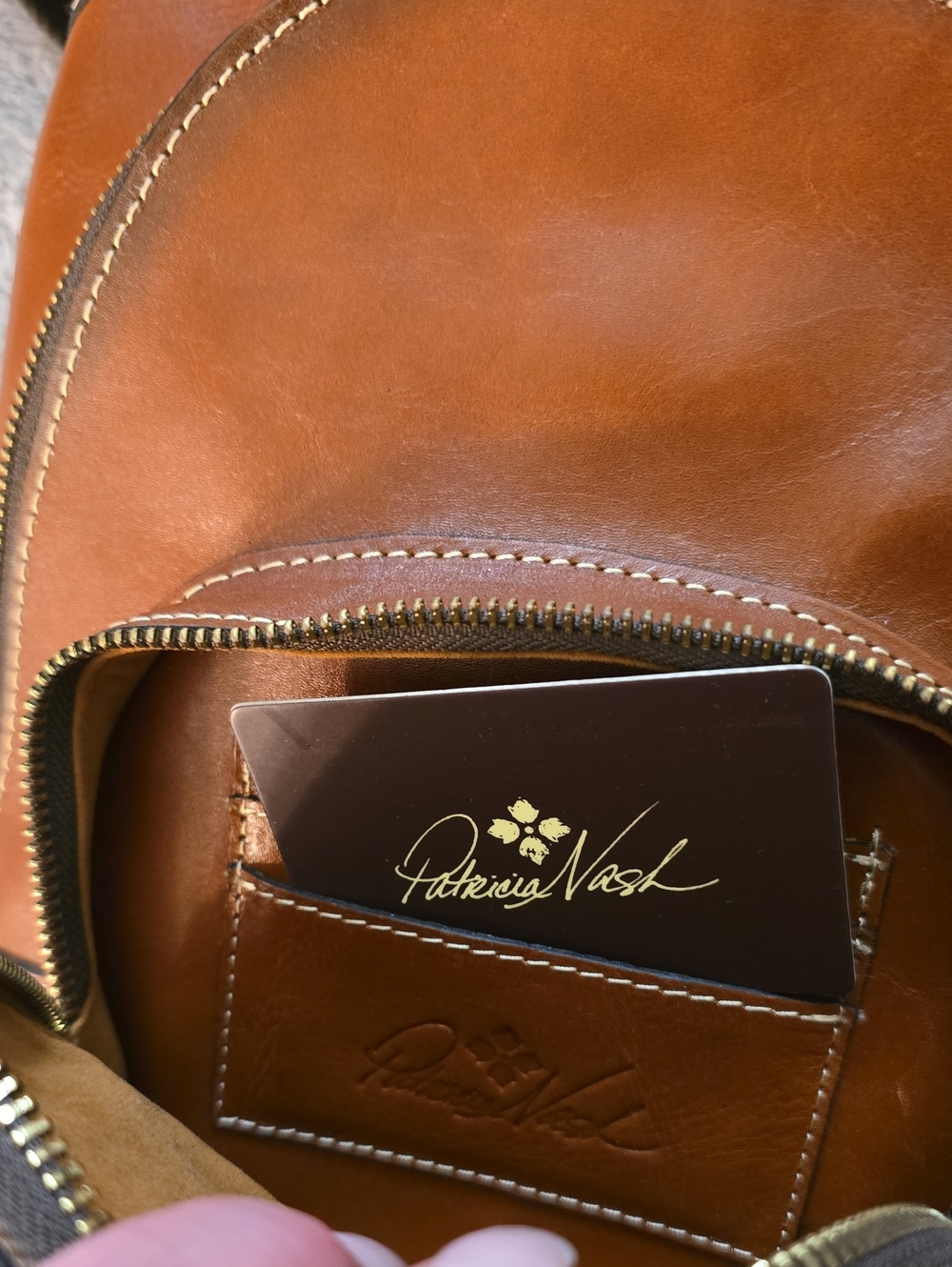 Patricia Nash Brown Leather Backpack Purse - Picture 8 of 11